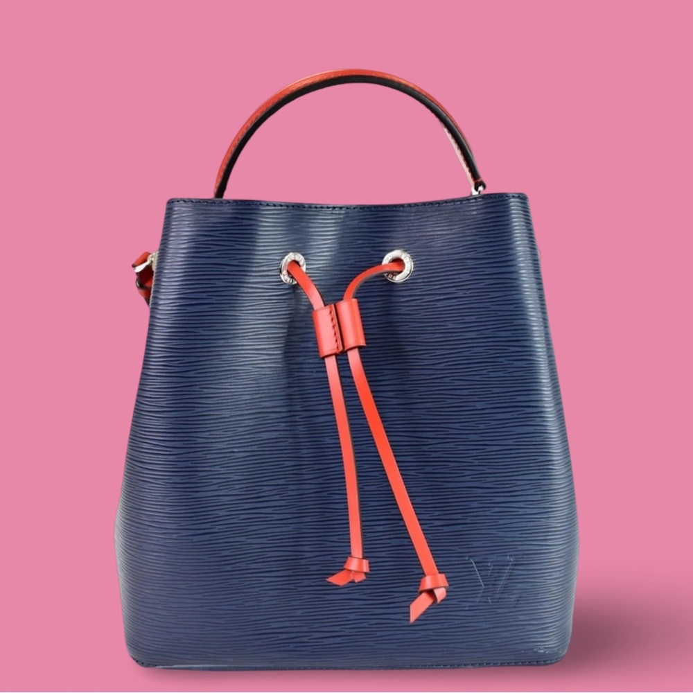 Louis Vuitton Epi Neonoe Navy Blue Red
